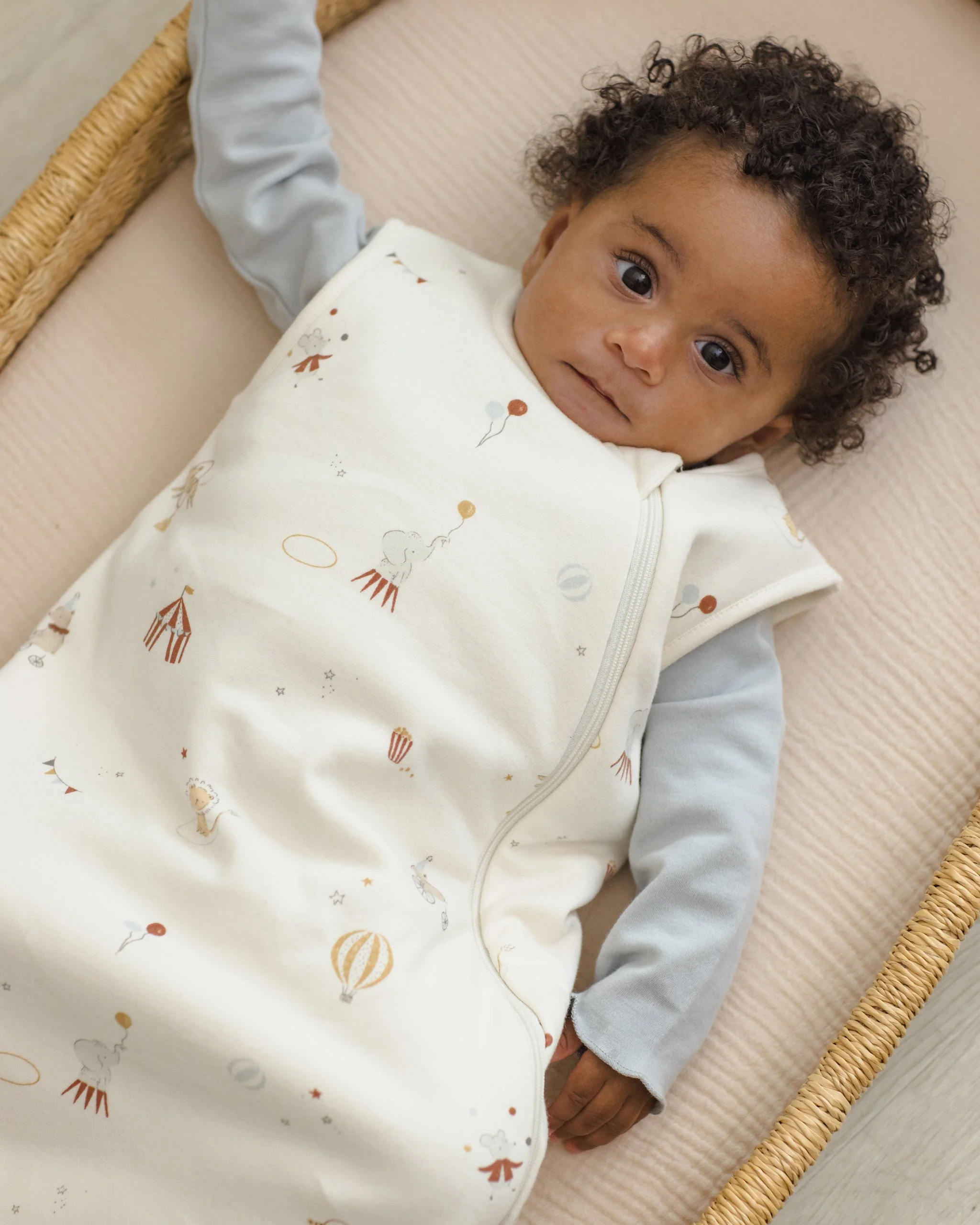 Wrap Top + Footed Pant Set Sky - Image 5