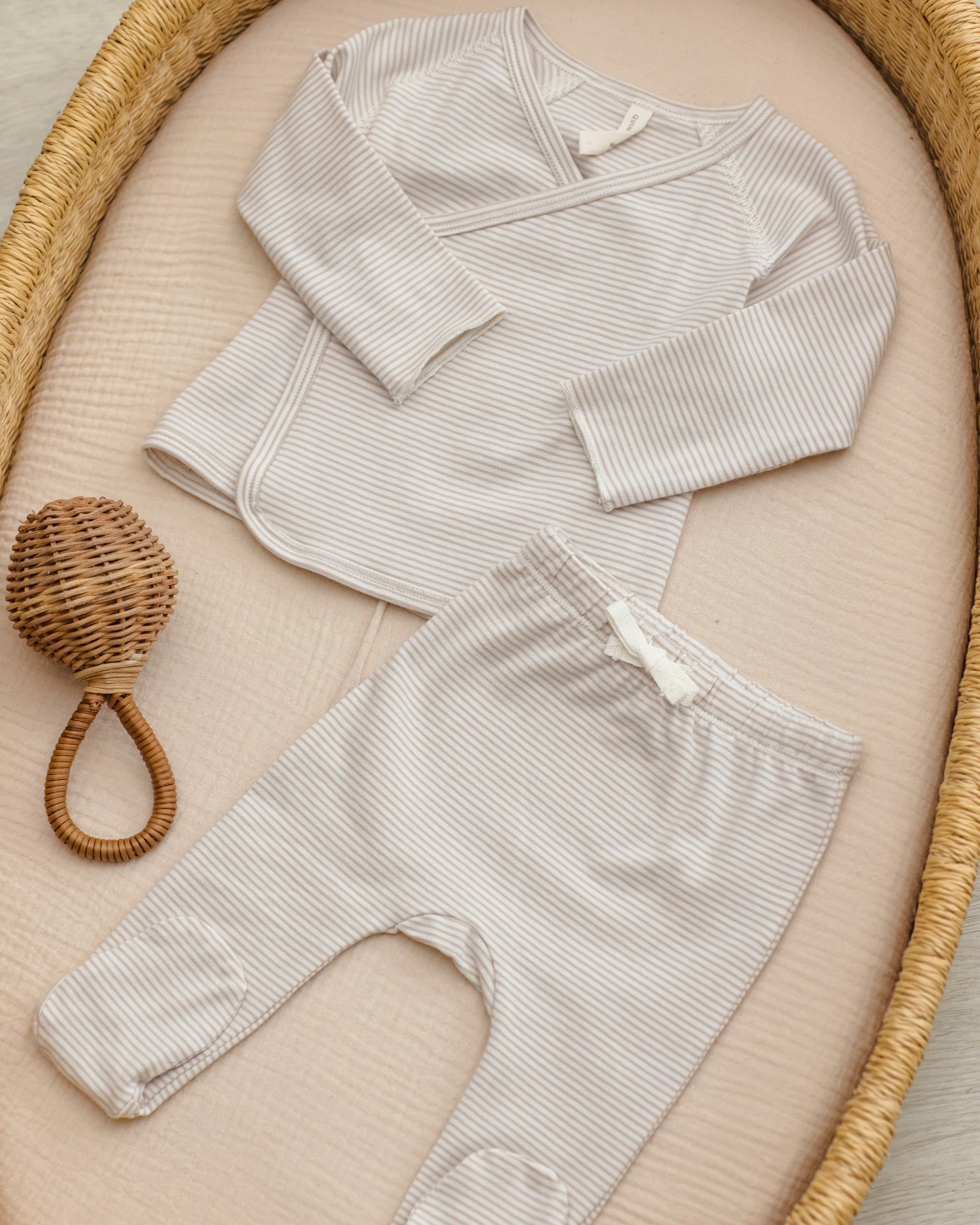 Wrap Top + Footed Pant Set Sky - Image 6