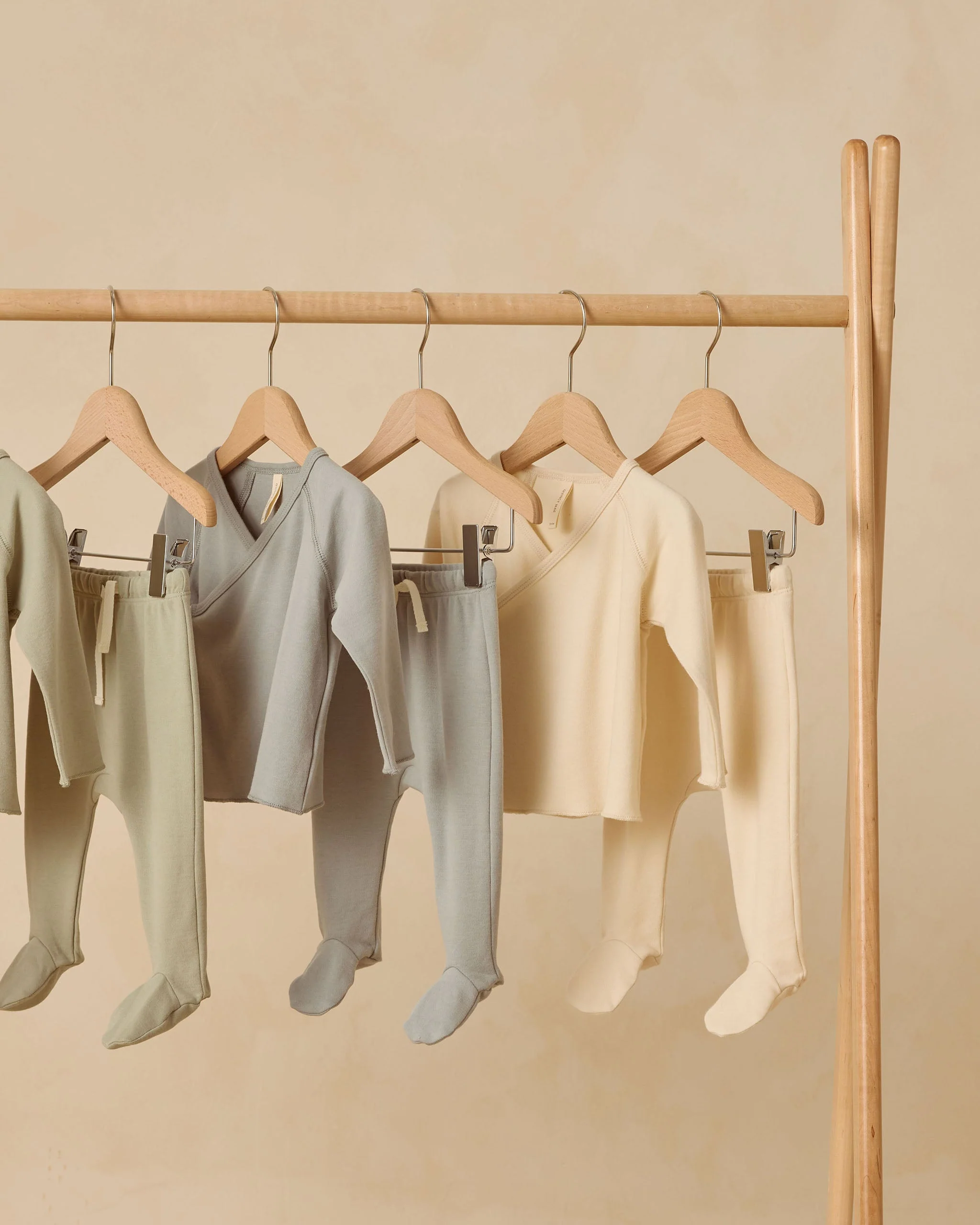 Wrap Top + Footed Pant Set || Steel Blue - Image 4