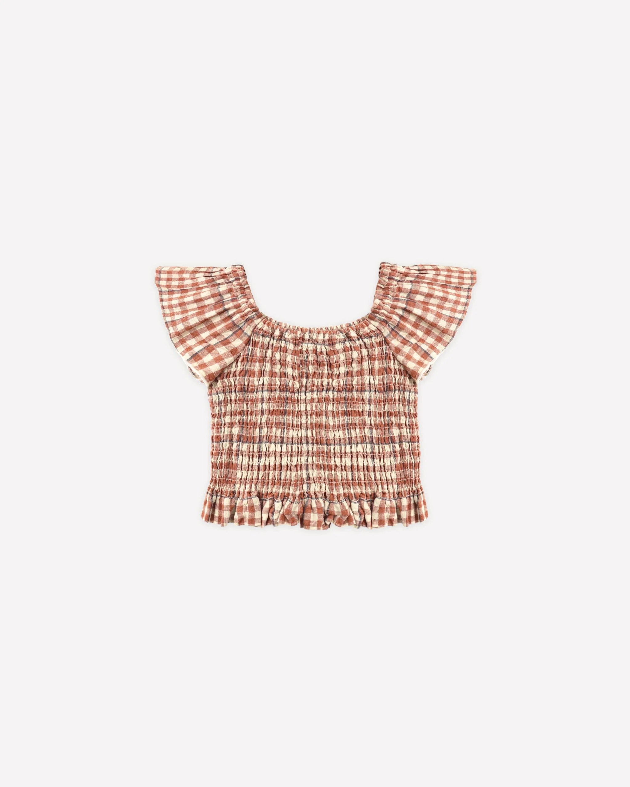 Zayla Top Poppy Gingham
