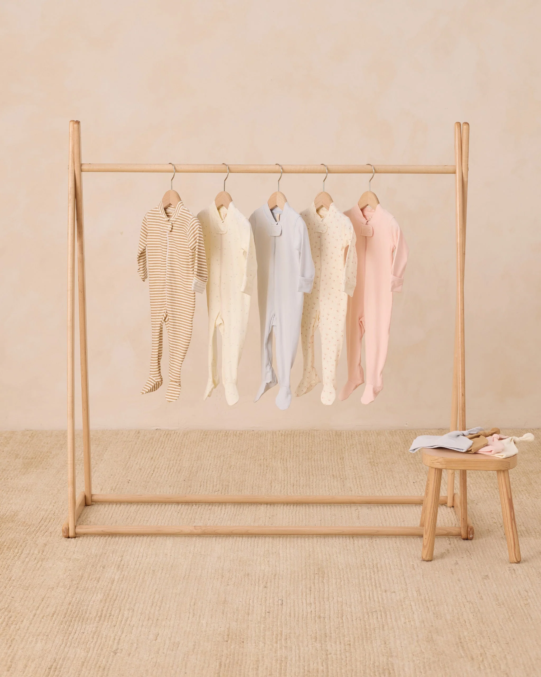 Zip Longsleeve Sleeper Footie || Honey Stripe - Image 2