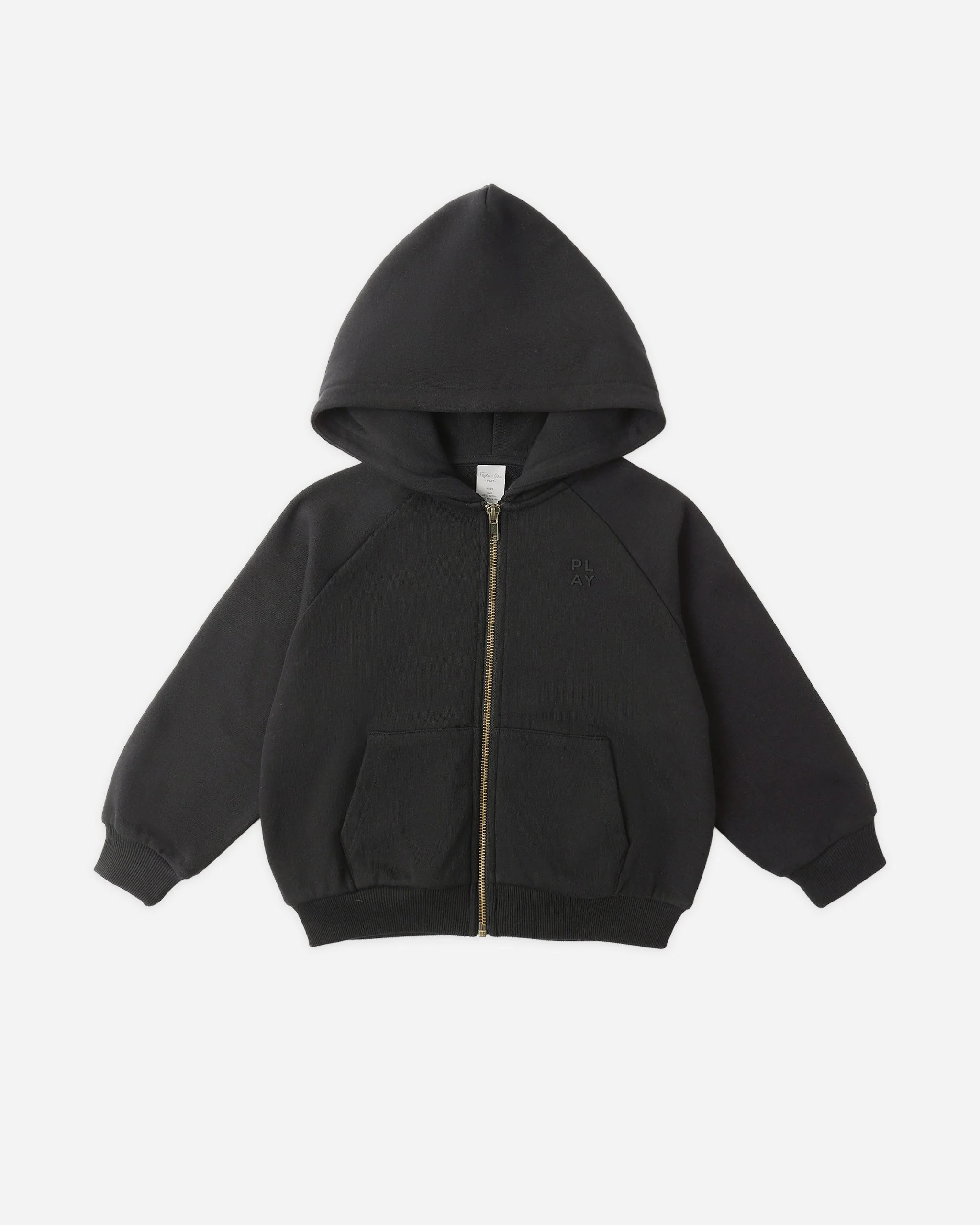 Zip Raglan Hoodie Black