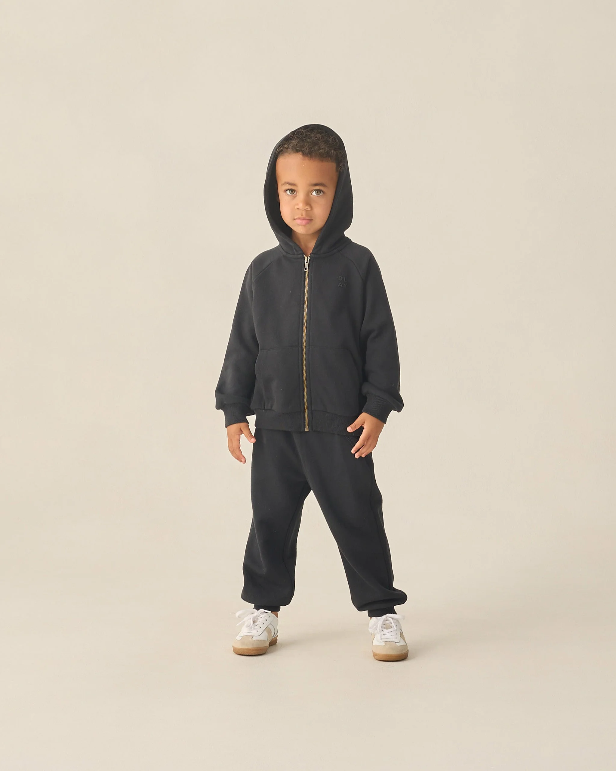 Zip Raglan Hoodie Black - Image 5