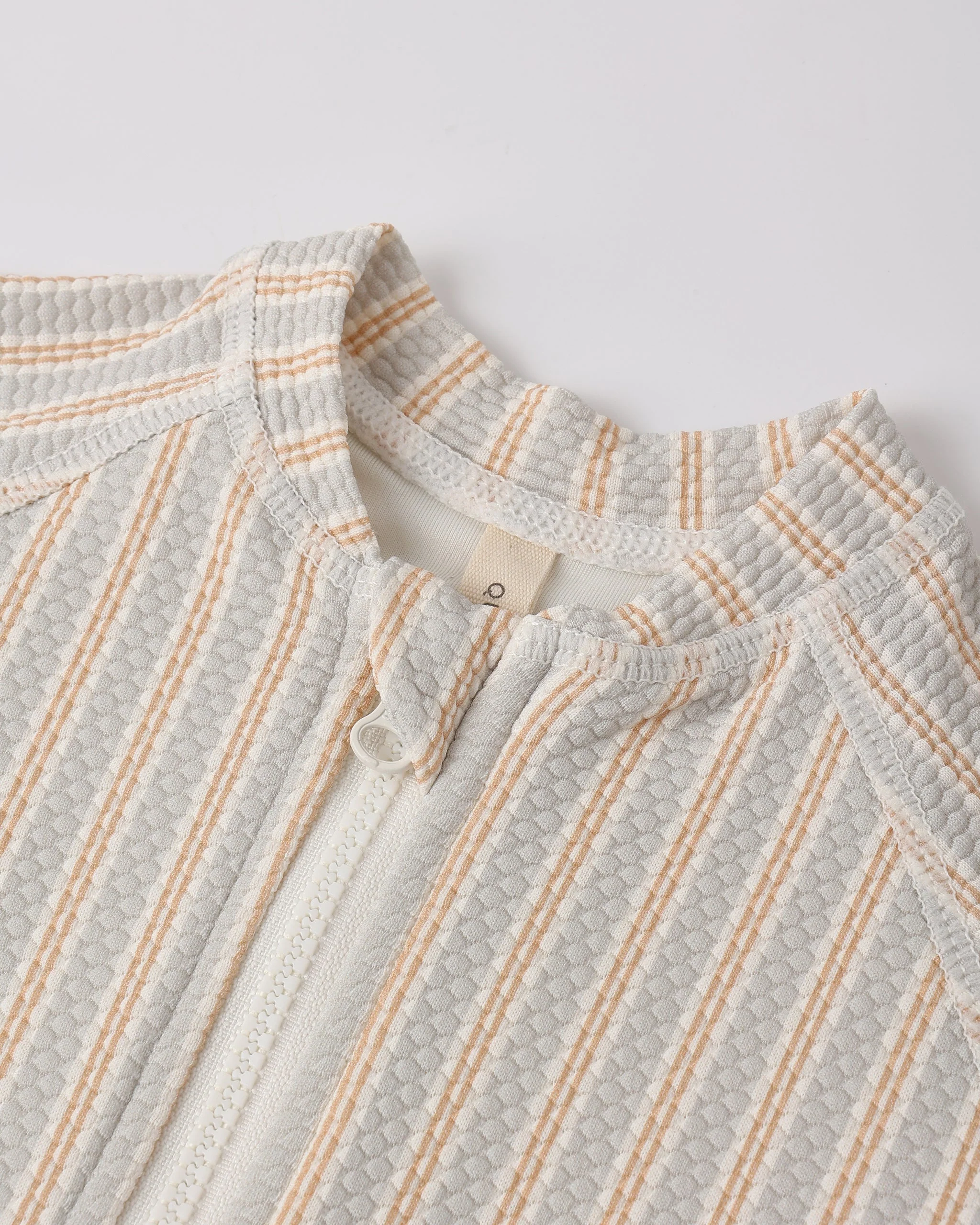 Zip Rashguard One-Piece Blue + Butterscotch Stripe - Image 6
