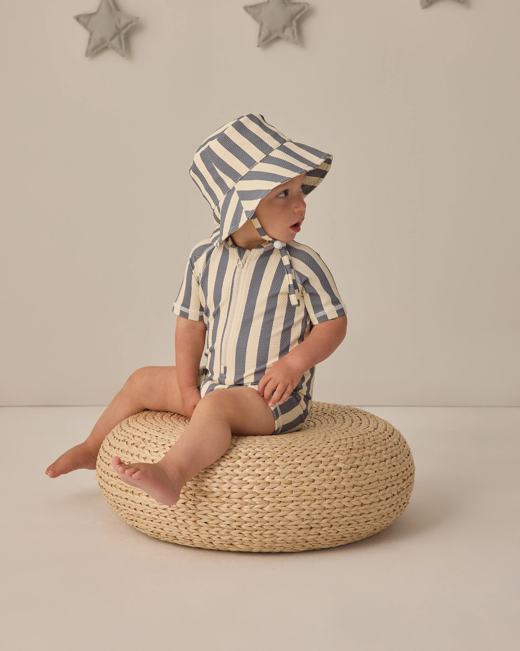 Zip Rashguard One-Piece Retro Ocean Stripe - Image 3