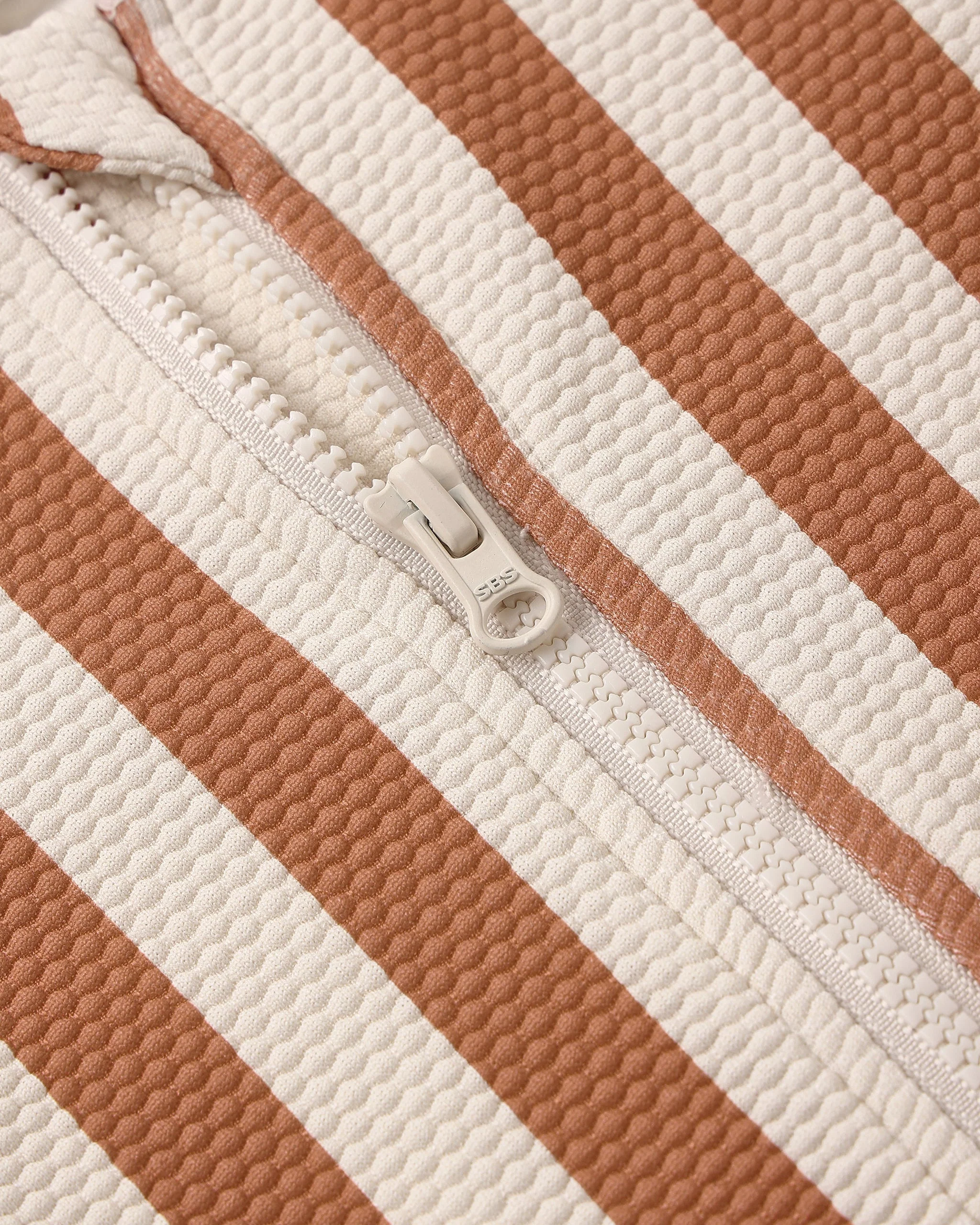 Zip Rashguard One-Piece Retro Poppy Stripe - Image 4