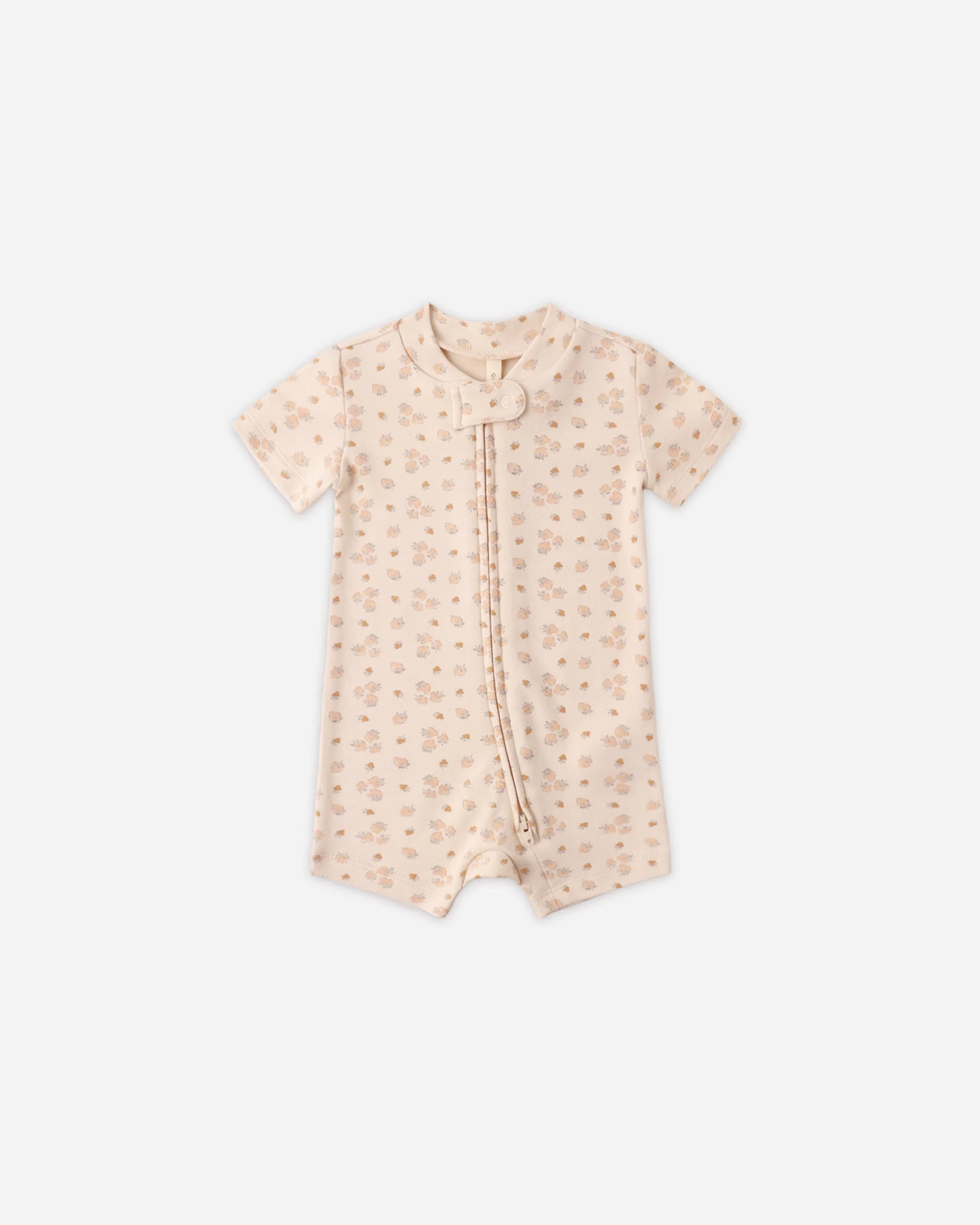 Zip Short Sleeve Sleeper Strawberries