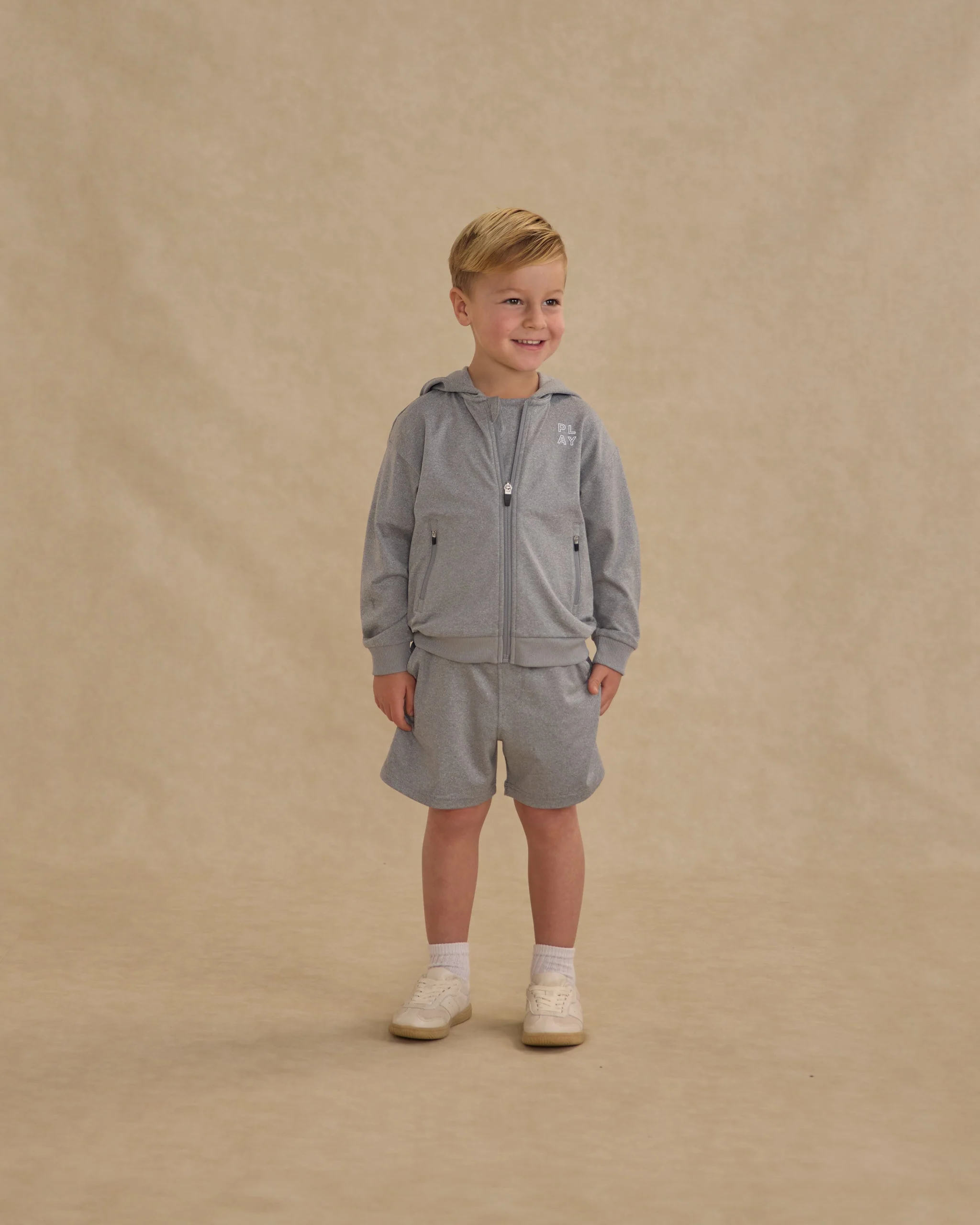 Zip-Up Tech Hoodie || Heathered Dusty Blue - Image 4