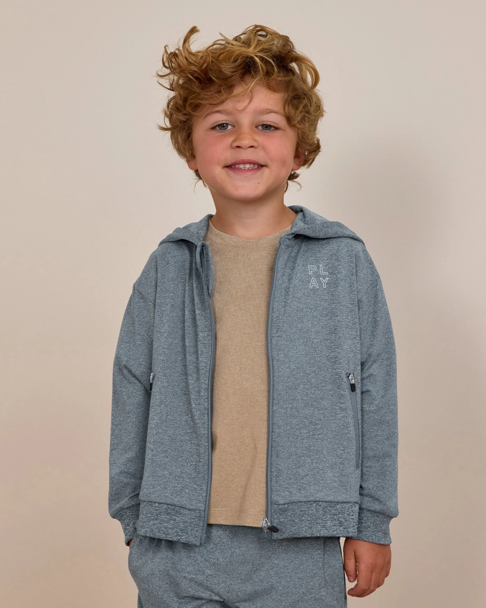 Zip-Up Tech Hoodie | Heathered Indigo - Image 2